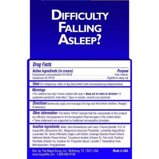 Magnilife Relaxing Leg Cream 4 Oz image {1}