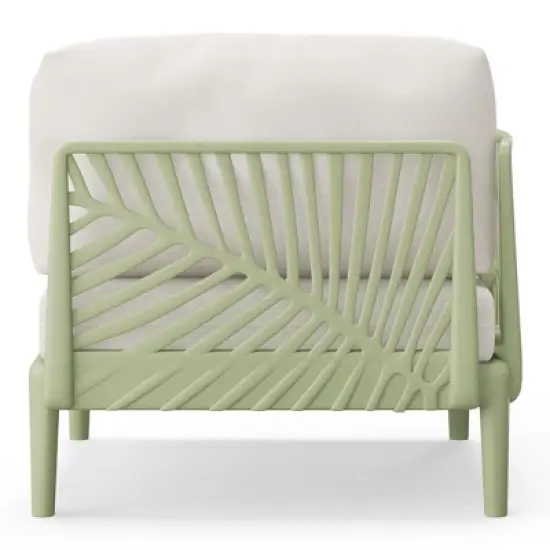 WestinTrends Playa Modern Outdoor Polypropylene Resin Deep Seating Patio Loveseat, Green image {9}