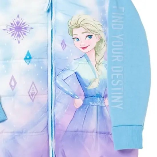 Disney Frozen Elsa Girls Zip Up Vest 2fer Jacket Little Kid  image {4}