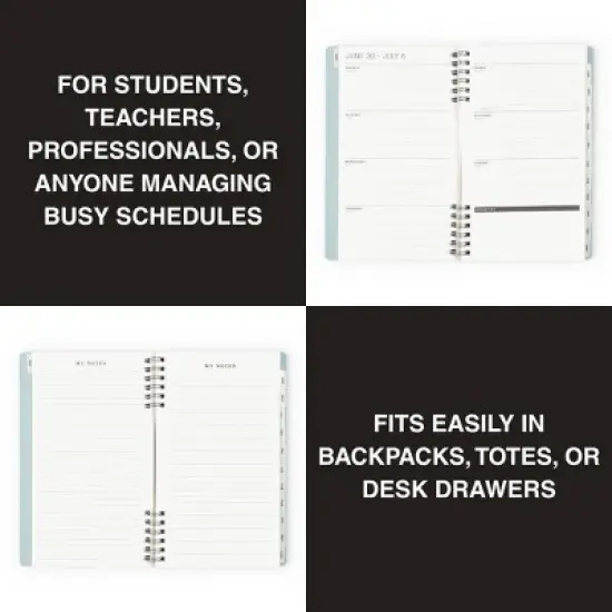Altitude Supplies 5"x8" Weekly and Monthly Planner, July 2025 to June 2026, Seafoam Blue Arch image {3}