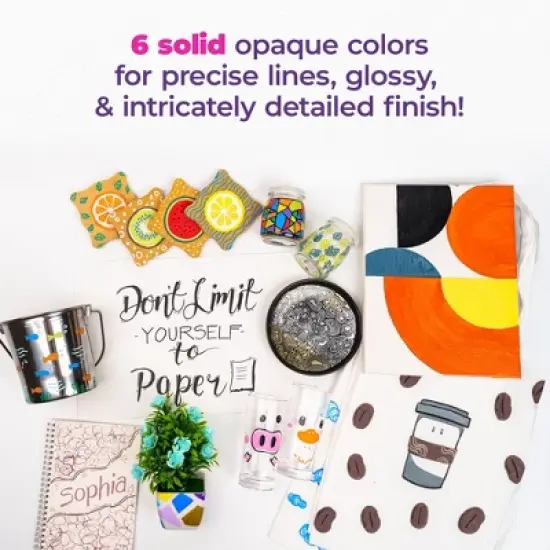 PINTAR Premium Acrylic Paint Pens - 3 Black & 3 White(6-Pack) Extra Fine Tip(0.7) Rock Painting, Wood, Paper, Fabric, Craft Supplies, DIY Project image {6}