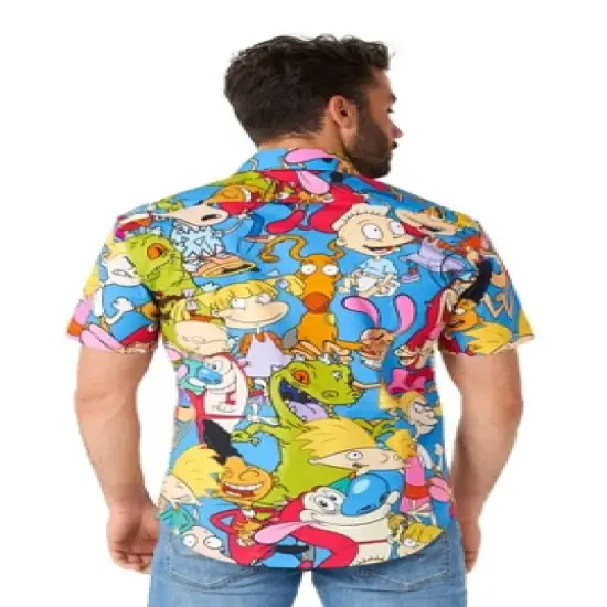 OppoSuits Men's Shirt - Short Sleeve Shirt Nickelodeon Cartoons - Multicolor image {1}