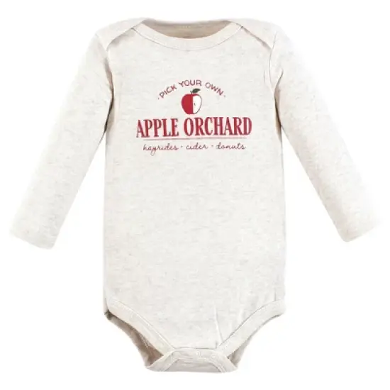 Hudson Baby Infant Boy Cotton Long-Sleeve Bodysuits, Apple Orchard image {2}