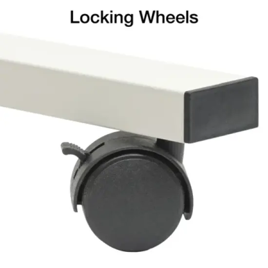 Excello Global Products 36"x42" Reversible Whiteboard on Wheels (White Frame) image {4}