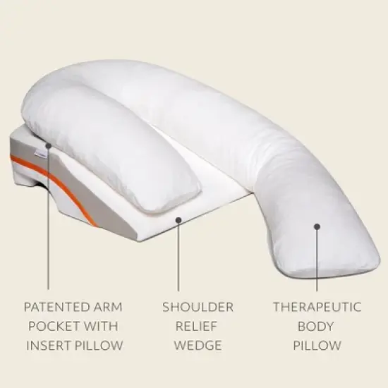 MedCline Reflux Relief System - Bed Wedge Pillow for Acid Reflux Relief, Full Body Pillow with Arm Hole image {1}