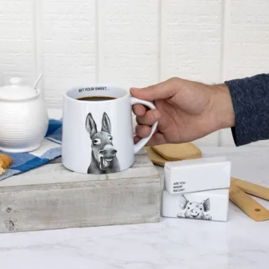 Pavilion Gift Company - Are you Makin' Bacon? - Pig - Salt and Pepper Shaker - Stoneware Set Piggy Piglet Farm Animals Kitchenware image {2}