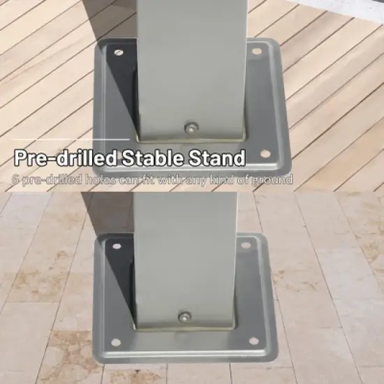 DOMETOUR 11x16 FT Outdoor Retractable Pergola with Weather-Resistant Canopy, Aluminum Patio Gazebo for Garden/Courtyard, Khaki image {8}