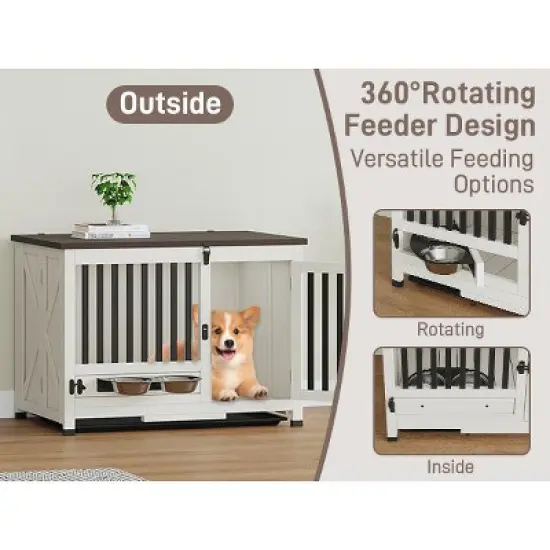 33-Inch Dog Kennel Portable Solid Wood Dog Cage image {8}