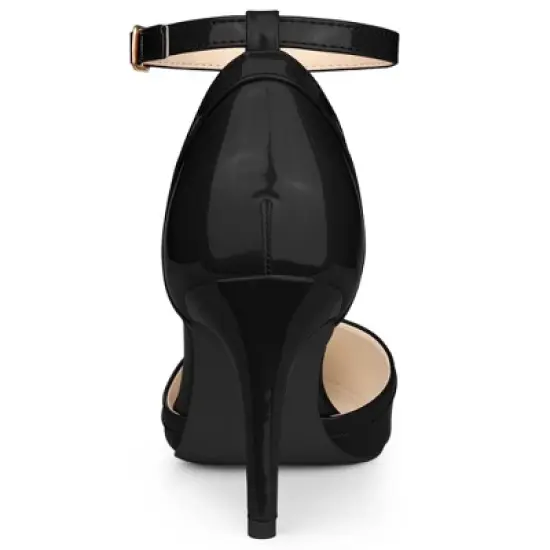 Allegra K Women's Pointed Toe Dress Pumps Ankle Strap Stiletto Heels Sandals image {4}