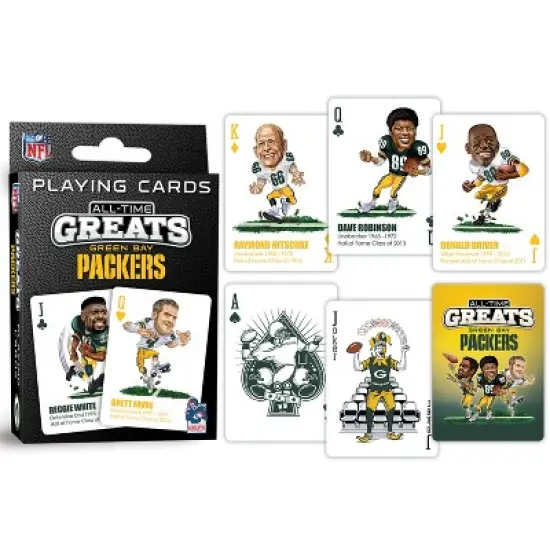 MasterPieces Officially Licensed NFL Green Bay Packers All-Time Greats Playing Cards - 54 Card Deck image {3}