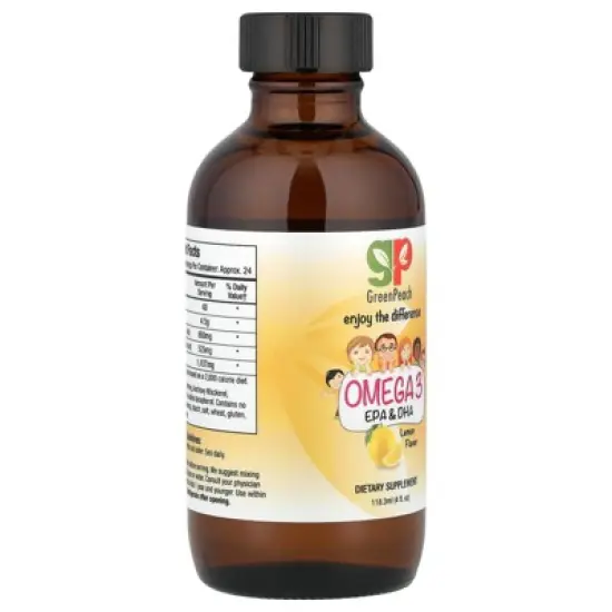 GreenPeach Omega 3 EPA & DHA, Lemon, 4 fl.oz (118.3 ml) image {4}