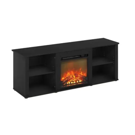 Furinno Classic Fireplace TV Stand Entertainment Console Media Center W/18" Electric Fireplace for TVs up to 60",Americano image {3}