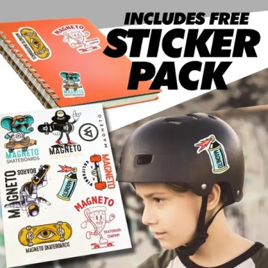 Magneto Skateboard | Maple Wood | ABEC 5 Bearings | Double Kick Concave Deck | For Beginners, Teens & Adults (Astronaut) image {1}