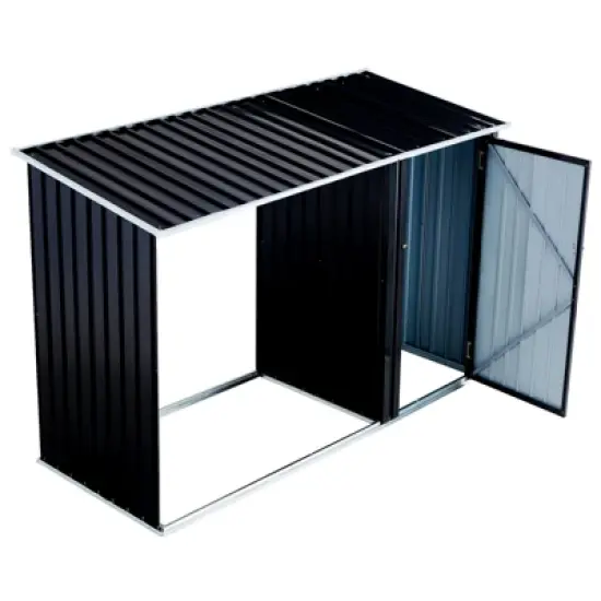 Firewood Storage Shed, Outdoor Firewood Rack, Outdoor Storage Shed with Log Holder, Firewood Shelter for Patio, Anthracite Galvanized Steel image {10}