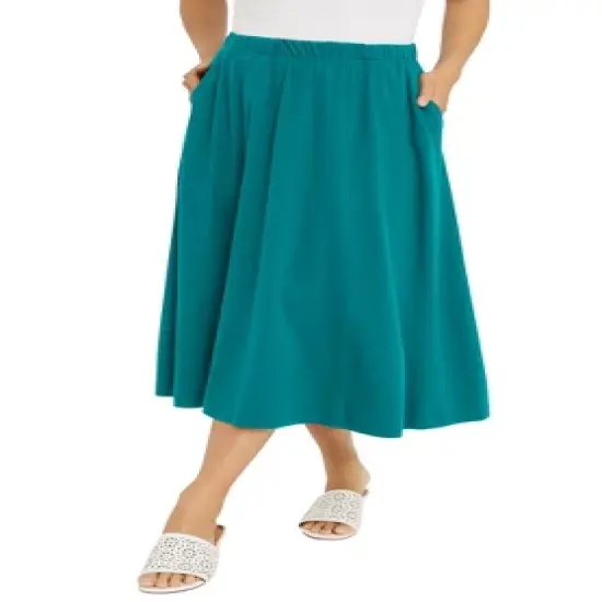 Jessica London Women&rsquo;s Plus Size Soft Ease Midi Skirt image {7}