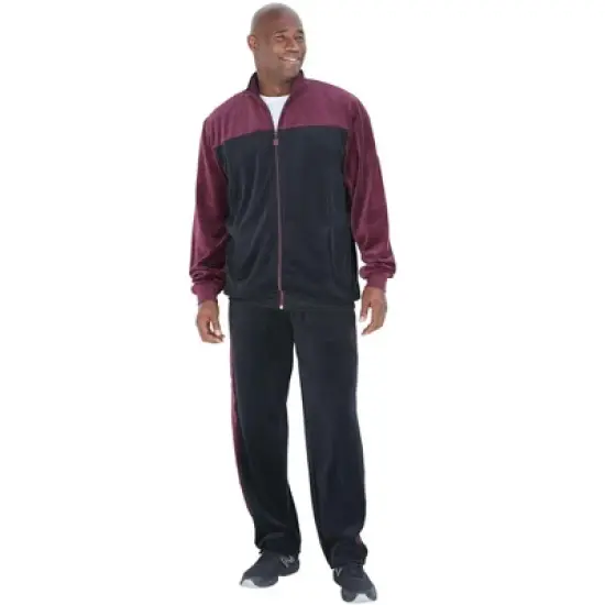 KingSize Men's Big & Tall Colorblock Velour Tracksuit image {3}