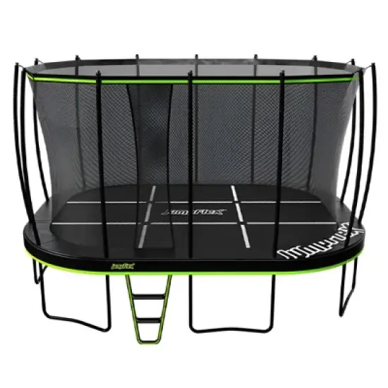JumpFlex Trampoline MEGA 17FT Round Outdoor Trampoline with Net Enclosure and Ladder Playset, for Kids and Adults, Green/Black image {6}