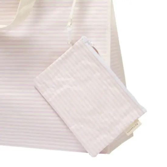 Sunnylife Carryall Beach Bag Lazy Days Pink Stripe - Oversized Waterproof Tote image {2}