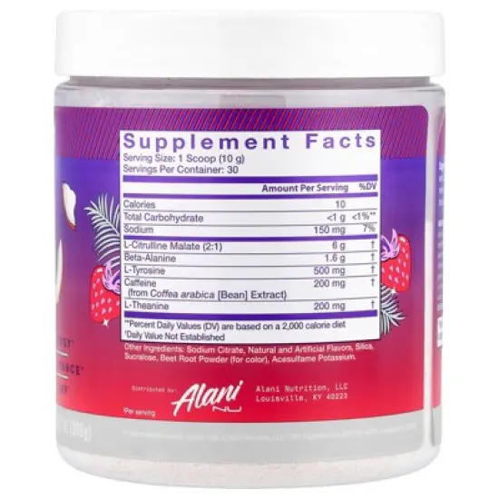 Alani Nu Pre-Workout, Hawaiian Shaved Ice, 10.7 oz (306 g) image {1}