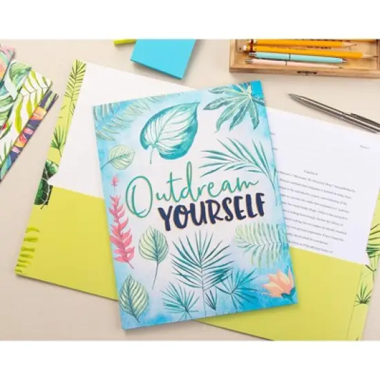 12-Pack File Folders in 6 Motivational Tropical Palm Trees Design for Letter Size Paper, 12" x 9.25" image {2}