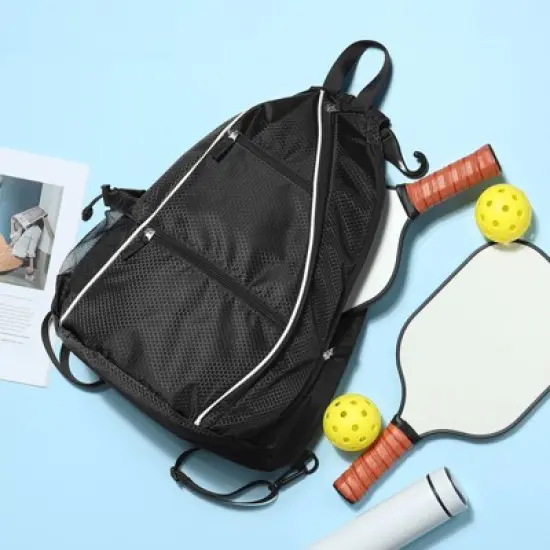 Unique Bargains Lightweight Durable Water Resistant Multi-Functional Tennis Pickleball Sling Bags image {5}