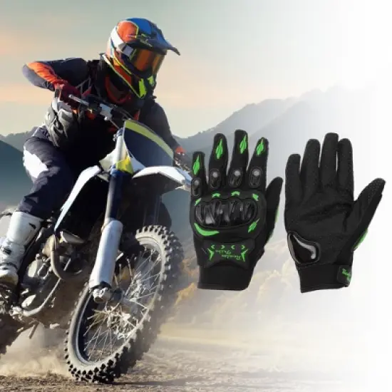 Unique Bargains Motorcycle Gloves Breathable Full Finger Gloves Nylon Outdoor Gloves 1 Pair image {1}