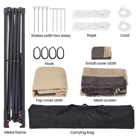 Yaheetech 11&times;11 FT Adjustable Pop-Up Gazebo Tent with Carry Bag & Sandbags & Guy Lines & Ground Stakes image {6}