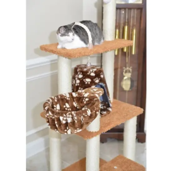 Armarkat Brown Carpet Real Wood Cat Furniture, Pressed Wood Kitty Tower, A6403 image {4}