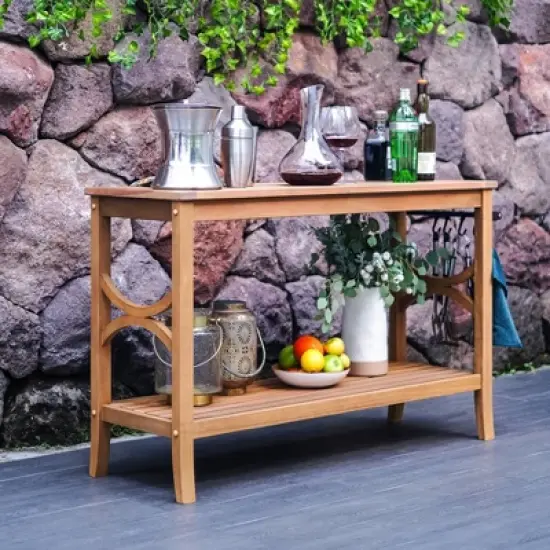 Abbington Teak Patio Console Table - Cambridge Casual image {5}
