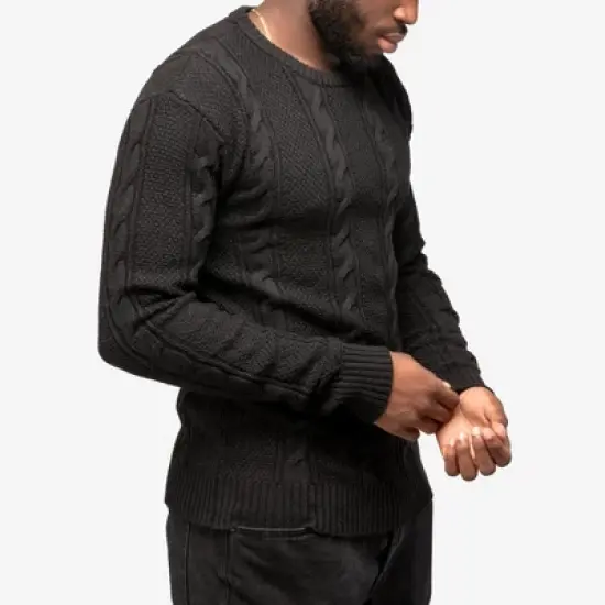 X RAY Men's Cable Knit Crewneck Pullover Sweater image {2}