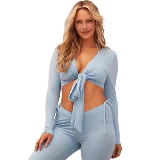 Swimsuits for All Women&rsquo;s Plus Size The '70s Tie Front Top image {3}