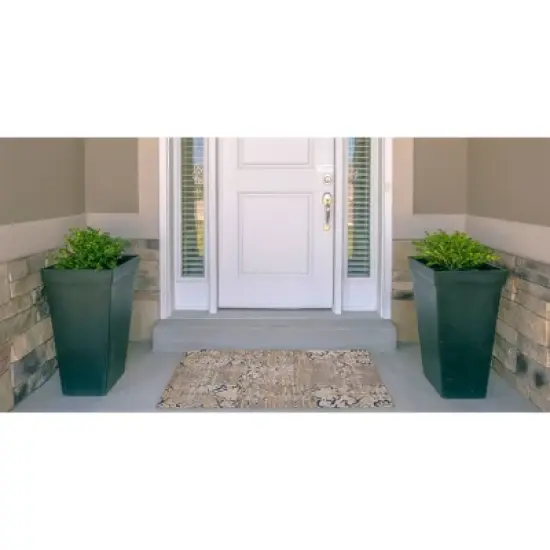 Selkirk Washable Outdoor Rug Navy/Sand - Linon image {1}