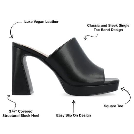 Journee Collection Womens Ezzlynn Structured Heel Slip On Platform Sandals image {7}