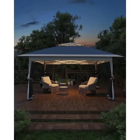 13x13 Pop Up Canopy Tent with Mosquito Netting, Instant Portable Shelter for Outdoor Backyard Parties Heavy Duty Foldable Gazebo with Carrying Bag image {7}
