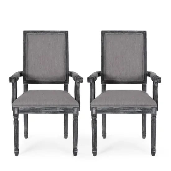 Set of 2 Maria French Country Wood Upholstered Dining Chairs - Christopher Knight Home image {14}