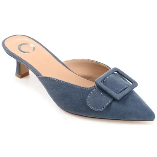 Journee Collection Womens Vianna Kitten Heel Mules Pointed Toe Pumps image {10}