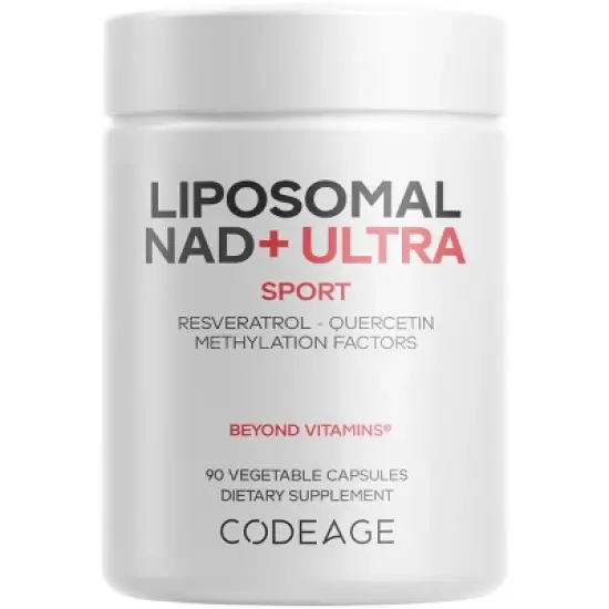 Codeage Liposomal NAD+ Ultra, Trans-Resveratrol, Quercetin, Betaine, Riboflavin, Vitamin B12, 90 ct image {15}