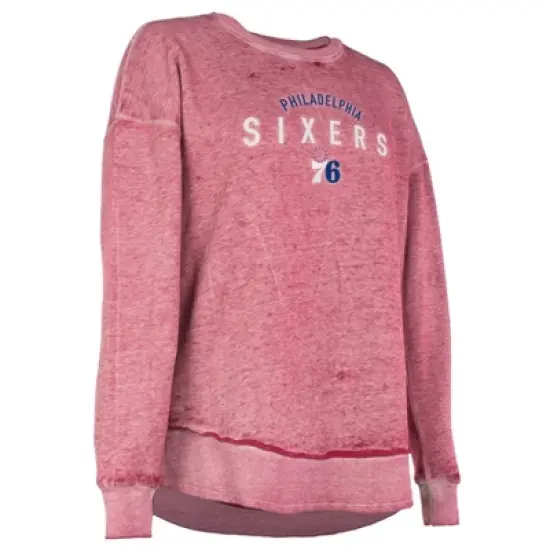 NBA Philadelphia 76ers Women's Burnout Crew Neck Fleece Sweatshirt image {2}