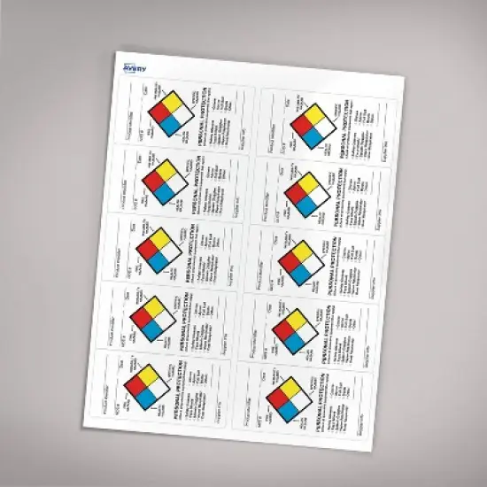 Avery NFPA Secondary Container Labels, Waterproof, Chemical Resistant, Preprinted, Handwrite-Only, 4" x 2", 20 NFPA Labels image {5}