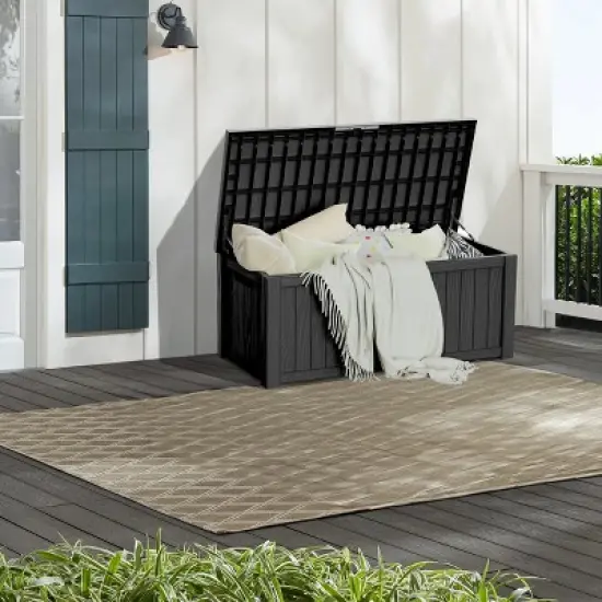 Yardgrace Water Resistant Resin Storage and Seating Outdoor Deck Box image {3}