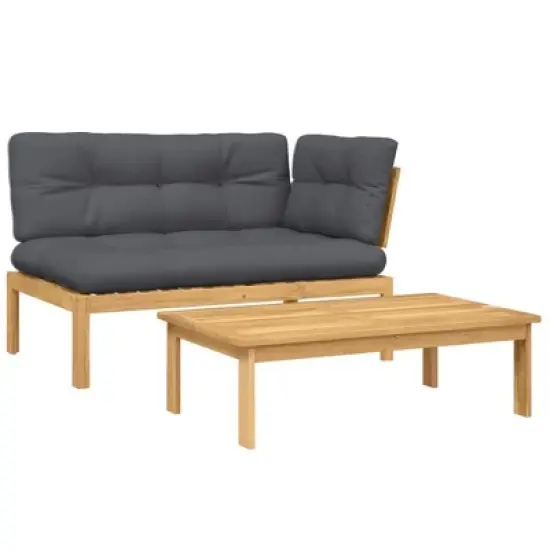vidaXL Patio Sofa Set Anthracite Solid Acacia wood Standard image {11}
