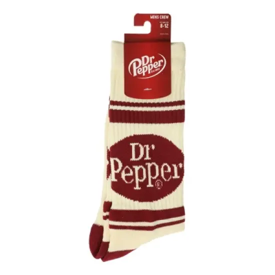 Dr Pepper Vintage Soda Logo Men's Casual Crew Socks image {4}
