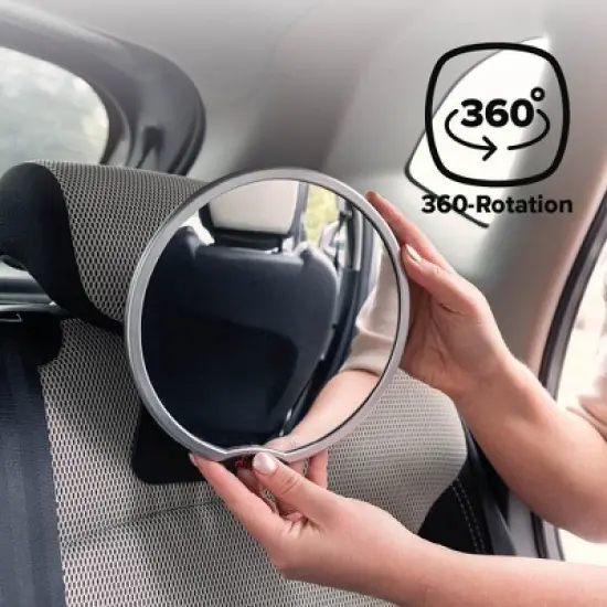 Diono Baby Car Mirror 2 Pack, Car Seat Mirror for Rear Facing Infant & See Me Too Rear View Mirror, Silver image {5}
