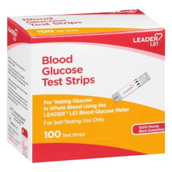 Leader Blood Glucose Test Strips 100 ea image {7}