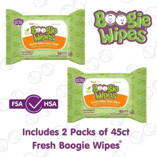 Boogie Wipes Saline Nose Wipes Fresh Scent - 90ct image {1}