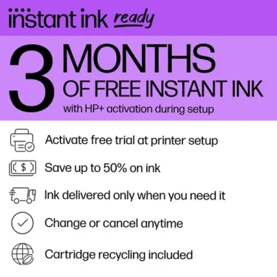 HP DeskJet 2825e Wireless All-in-One Color Printer Scanner Copier with 3 Months Free Instant Ink (6W7F4A) image {5}