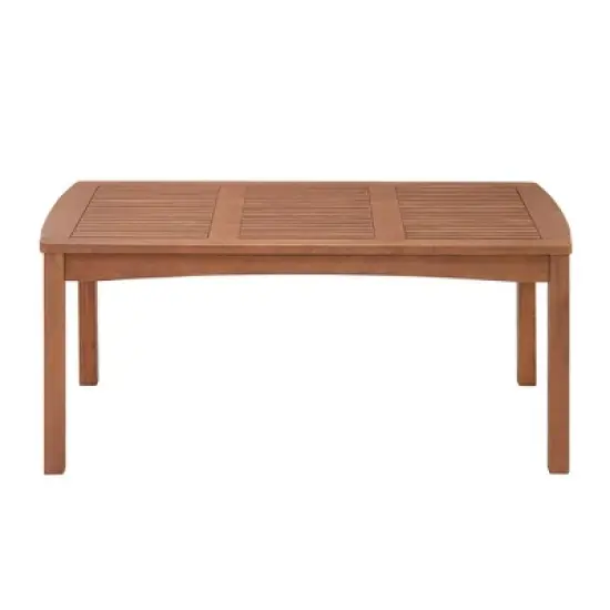 Lyndon 4pc Eucalyptus Wood Outdoor Conversation Set with Bench, Chairs & Table - Alaterre Furniture image {14}