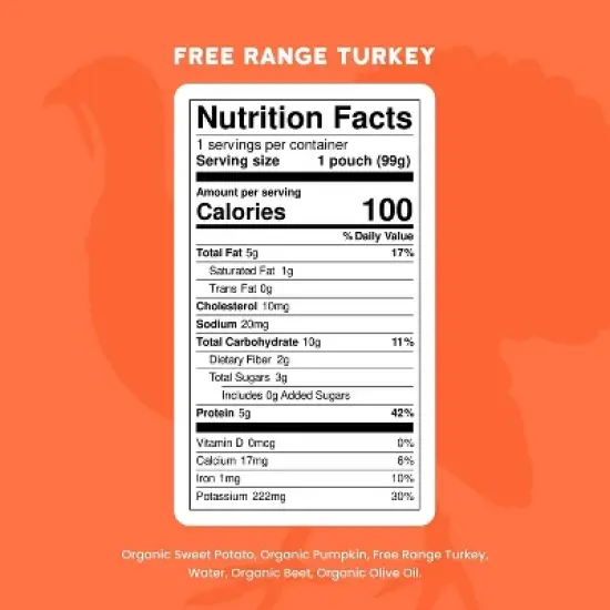 Serenity Kids Free Range Turkey with Organic Sweet Potato, Pumpkin & Beet Baby Food Pouch - 3.5oz image {7}