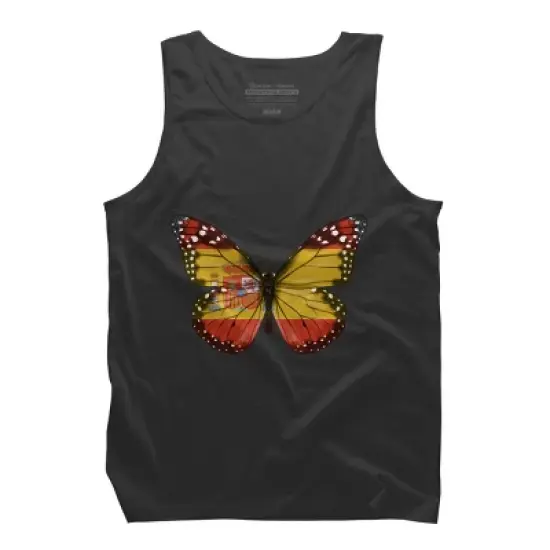 Men's Design By Humans Butterfly Flag Of Spain By GiftsIdeas Tank Top image {3}