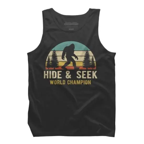 Men's Design By Humans Bigfoot - Hide And Seek World Champion By clickbong Tank Top image {3}